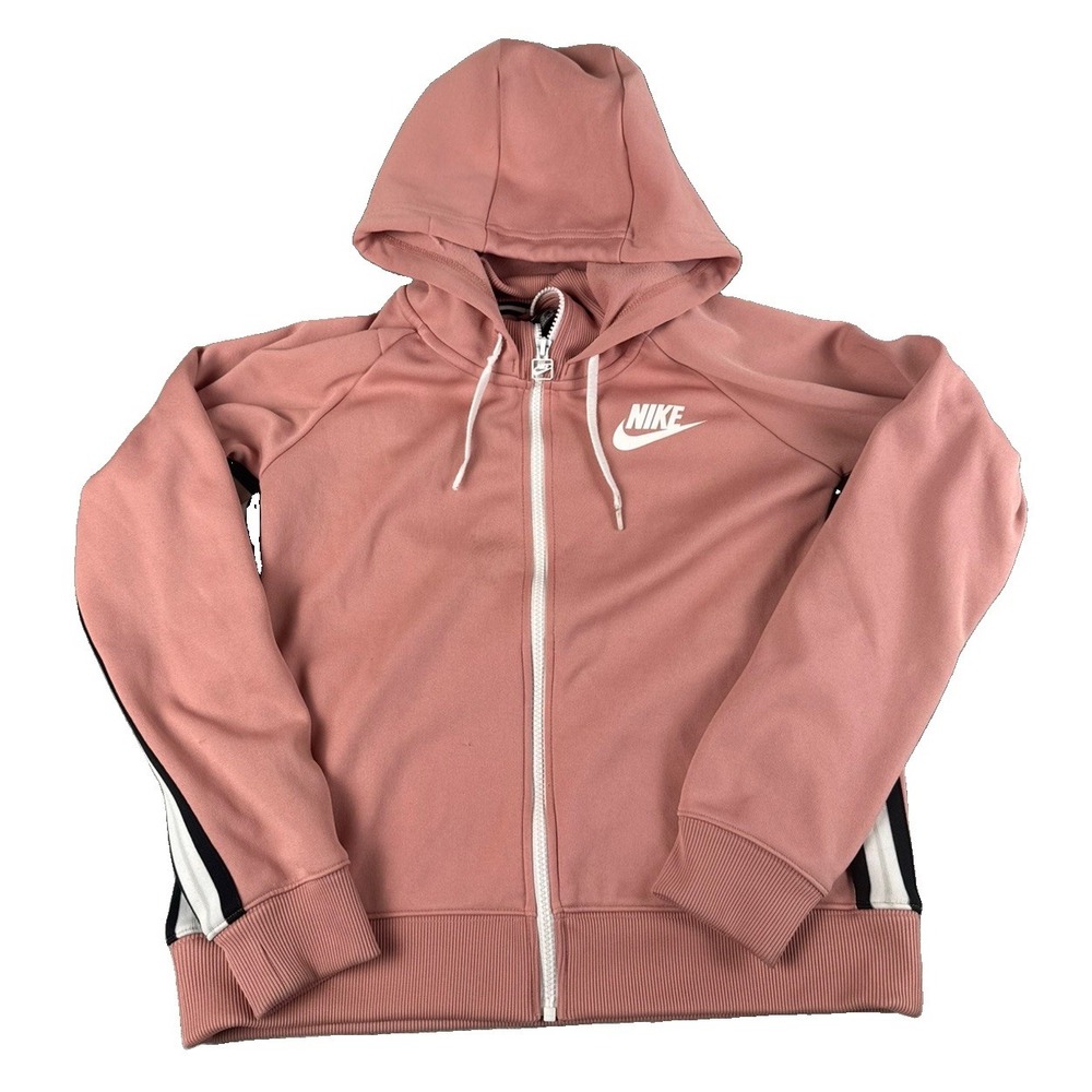 Nike Sportswear Hoodie Mens M Dusty Rose Pink Full Zip Track Jacket 932431-686